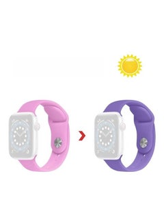 Discoloration In Sun Silicone Replacement Watchband For Apple Watch Series 7/6/5/4/3/2/1/SE 45/44/42mm Pink/Purple