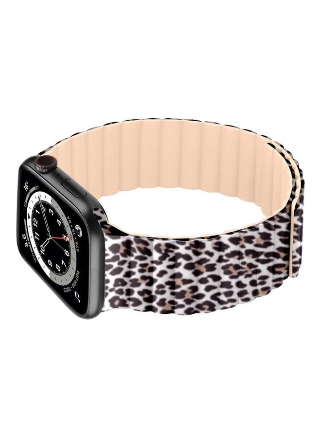HuHa Magnetic Camouflage Silicone Replacement Strap Watchband for Apple Watch Series 7/6/SE/5/4/3/2/1 42- 44mm Leopard - Image 2