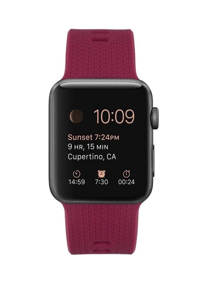 HuHa Replacement Watchband For Apple Watch Series 7/6/5/4/3/2/1/SE 38/40/41mm Red - Image 2