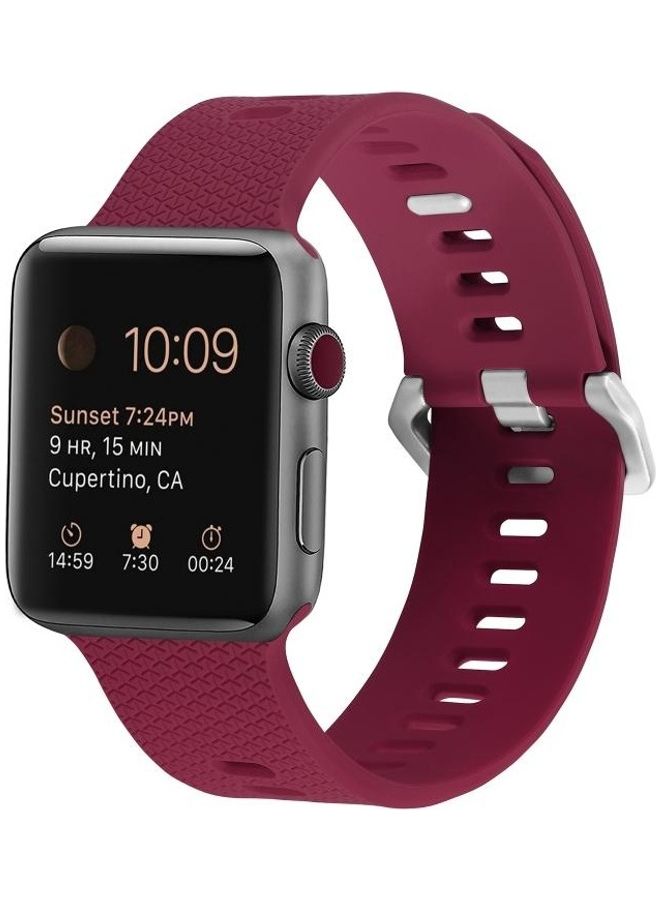 HuHa Replacement Watchband For Apple Watch Series 7/6/5/4/3/2/1/SE 38/40/41mm Red - Image 3
