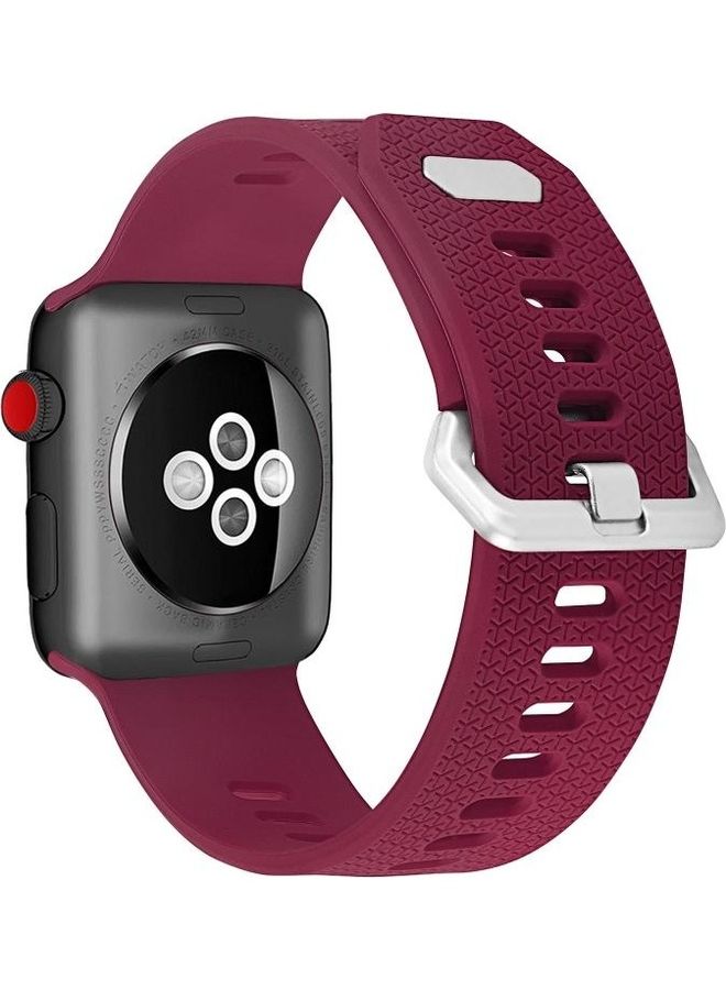 HuHa Replacement Watchband For Apple Watch Series 7/6/5/4/3/2/1/SE 38/40/41mm Red - Image 4