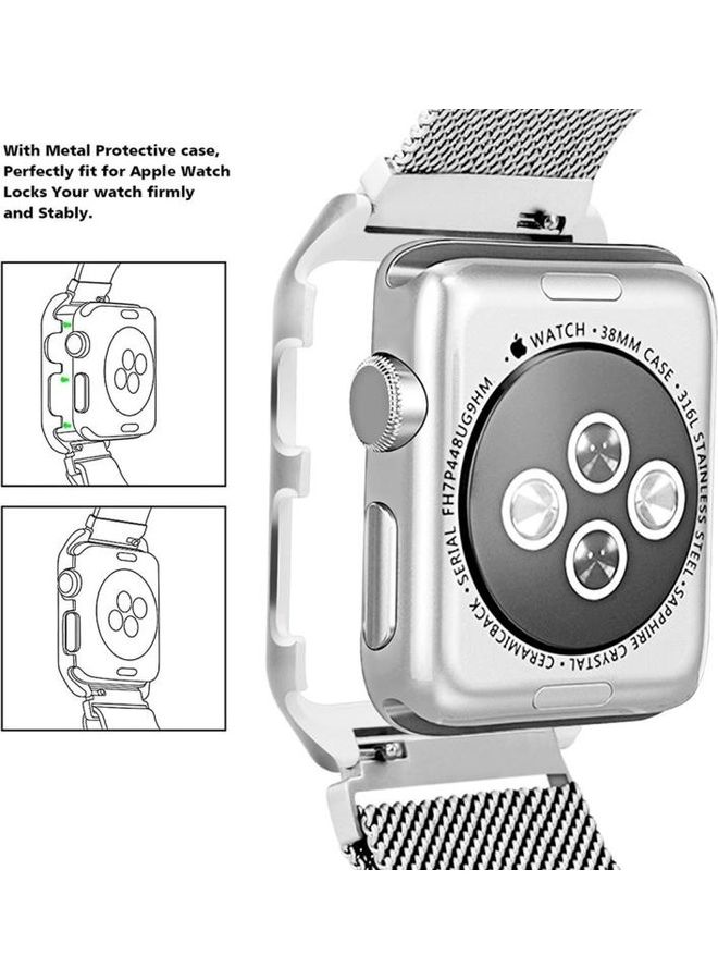 HuHa Ethnic Replacement Watchband For Apple Watch 1/2/3 38mm Silver - Image 2