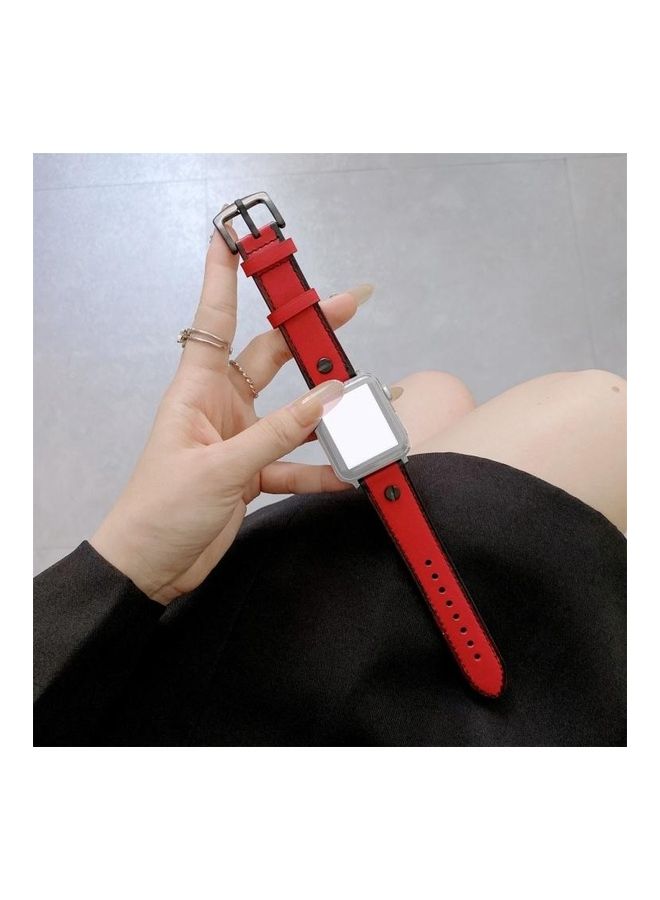 HuHa Replacement Watchband For Apple Watch Series 7/6/5/4/3/2/1/SE 38/40/41mm Red - Image 1