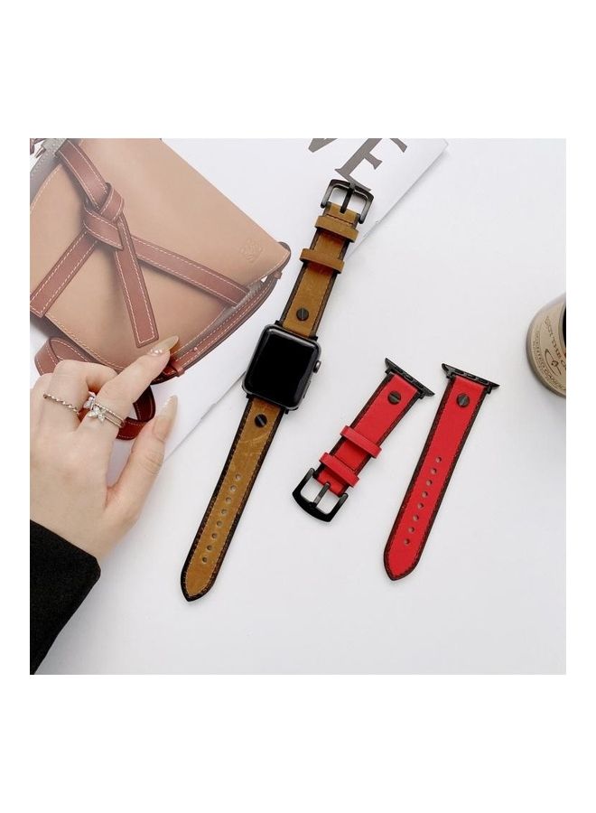 HuHa Replacement Watchband For Apple Watch Series 7/6/5/4/3/2/1/SE 38/40/41mm Red - Image 2