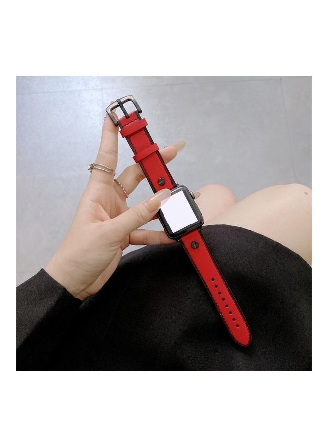 HuHa Replacement Watchband For Apple Watch Series 7/6/5/4/3/2/1/SE 38/40/41mm Red - Image 3