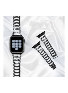 HuHa C-Type Diamond Steel Replacement Strap Watchband For Apple Watch Series 7/6/5/4/3/2/1/SE 45/44/42mm Rose Gold  - Image 4