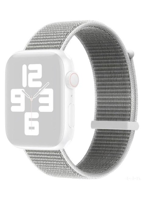 Hook and Loop Fastener Dual Section Replacement Watchband for Apple Watch Series 7/6/SE/5/4/3/2/1 42/44/45mm Seashell