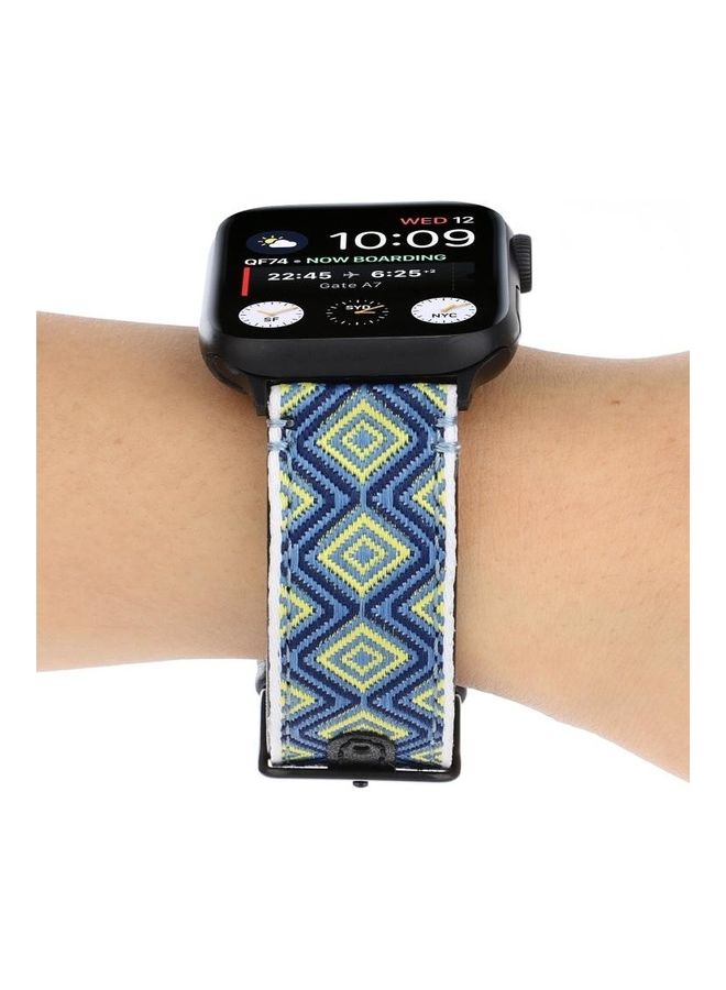 هوها سوار من الجلد الطبيعي بنمط تراثي لساعة أبل ووتش سيريز 7/6/5/4/3/2/1/ مقاس SE 42/44/45 مم متعدد الألوان - Image 5