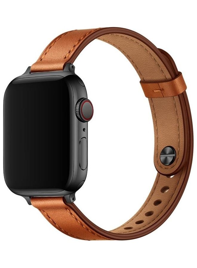 HuHa 14mm Couple Style Leather Replacement Strap Watchband For Apple Watch Series 7/6/SE/5/4/3/2/1 45/44/42mm Multicolour - Image 2