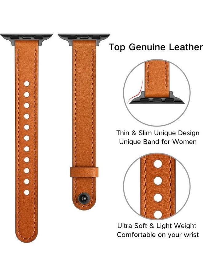 HuHa 14mm Couple Style Leather Replacement Strap Watchband For Apple Watch Series 7/6/SE/5/4/3/2/1 45/44/42mm Multicolour - Image 3