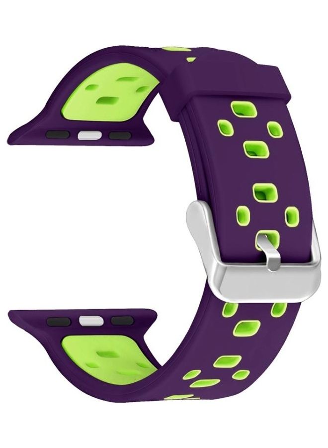 HuHa Ethnic Replacement Watchband for Apple Watch Series 1/2/3/4/5/6/7/SE 38/40/41mm Purple/Green - Image 1