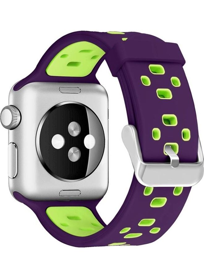 HuHa Ethnic Replacement Watchband for Apple Watch Series 1/2/3/4/5/6/7/SE 38/40/41mm Purple/Green - Image 2