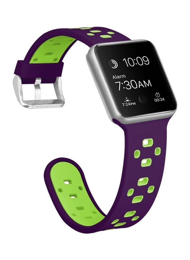HuHa Ethnic Replacement Watchband for Apple Watch Series 1/2/3/4/5/6/7/SE 38/40/41mm Purple/Green - Image 3