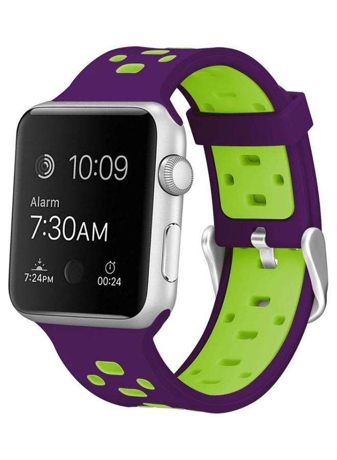 HuHa Ethnic Replacement Watchband for Apple Watch Series 1/2/3/4/5/6/7/SE 38/40/41mm Purple/Green - Image 4