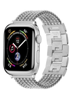 HuHa Ethnic Replacement Watchband for Apple Watch Series 1/2/3/4/5/6/7/SE 38/40/41mm Silver  - Image 3