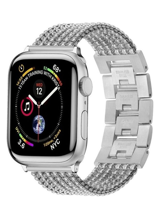 HuHa Ethnic Replacement Watchband for Apple Watch Series 1/2/3/4/5/6/7/SE 38/40/41mm Silver  - Image 3