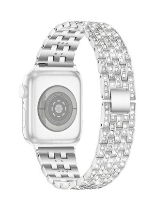 Ethnic Replacement Watchband For Apple Watch Series 1/2/3/4/5/6/7/SE 42/44/45mm Silver - v1634543687/N51421673A_1