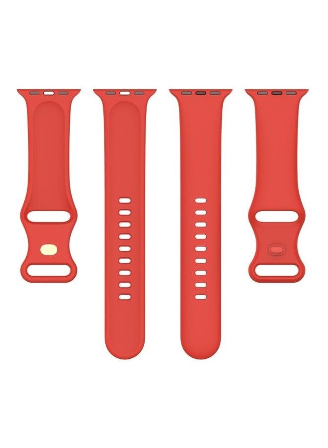 HuHa Replacement Watchband For Apple Watch Series 7/6/5/4/3/2/1/SE 38/40/41mm Red - Image 5