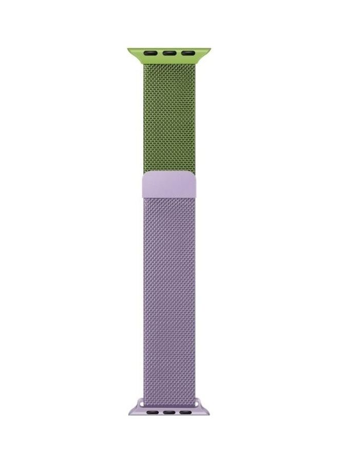 HuHa Gradient Colour Milan Replacement Strap Watchband for Apple Watch Series 7/6/SE/5/4/3/2/1 42/44/45mm Purple/Green - Image 1