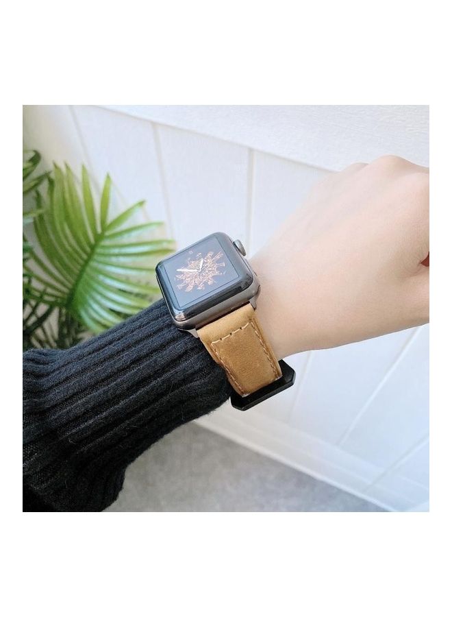 HuHa Replacement Watchbands For Apple Watch Series 7 45mm/6 & SE & 5 & 4 44mm/3 & 2 & 1 42mm Brown - Image 5