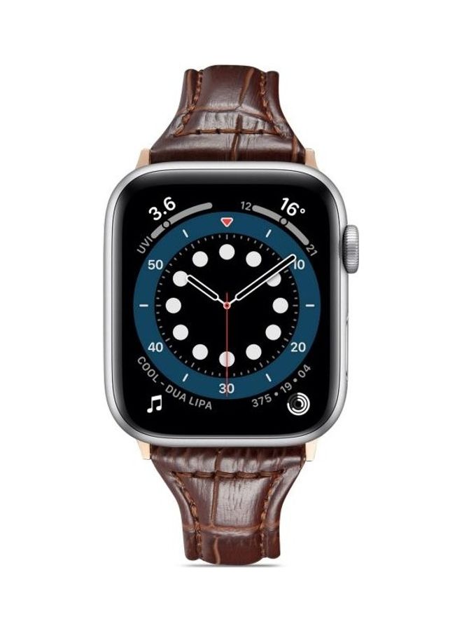 HuHa Replacement Strap Watchband For Apple Watch Series 7 41mm/6 & SE & 5 & 4 40mm/3 & 2 & 1 38mm Brown  - Image 2