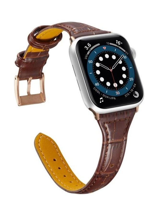 HuHa Replacement Strap Watchband For Apple Watch Series 7 41mm/6 & SE & 5 & 4 40mm/3 & 2 & 1 38mm Brown  - Image 3