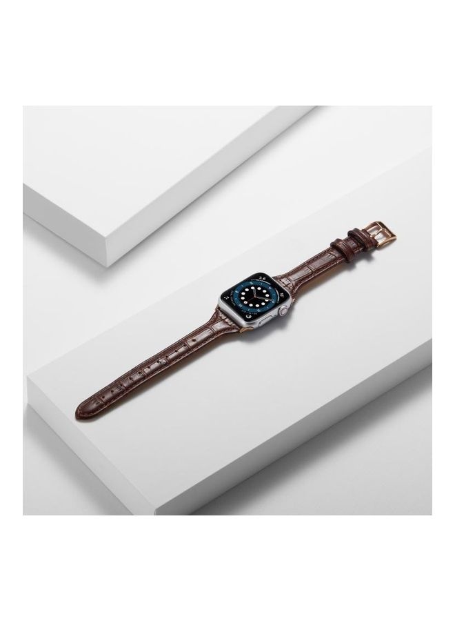 HuHa Replacement Strap Watchband For Apple Watch Series 7 41mm/6 & SE & 5 & 4 40mm/3 & 2 & 1 38mm Brown  - Image 4