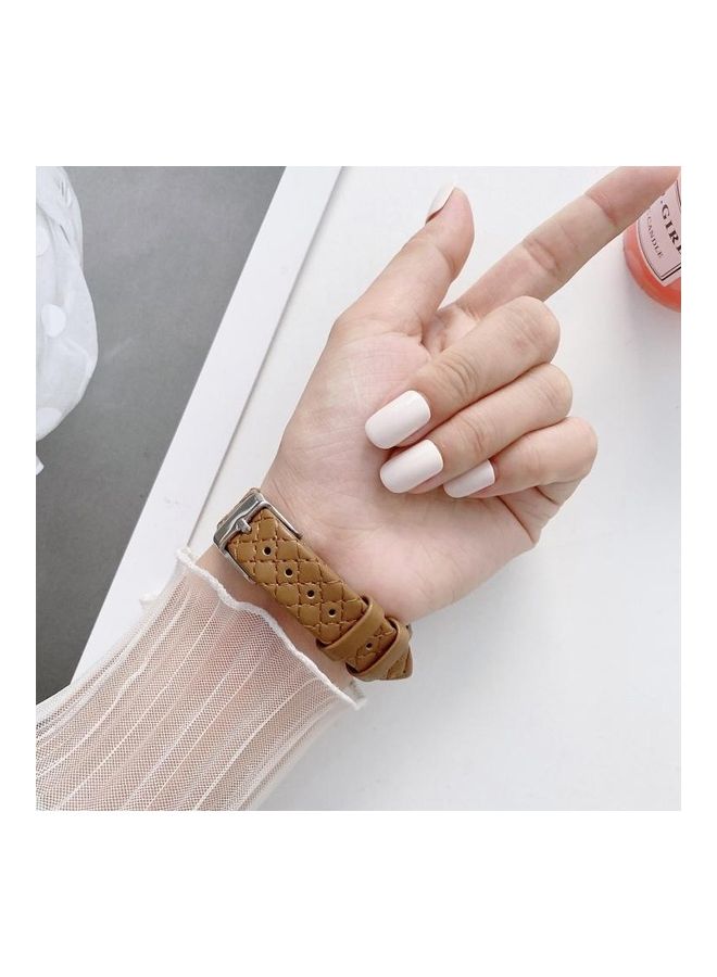 HuHa Replacement Strap Watchband For Apple Watch Series 7 45mm/6&SE&5&4 44mm/3&2&1 42mm Brown - Image 3