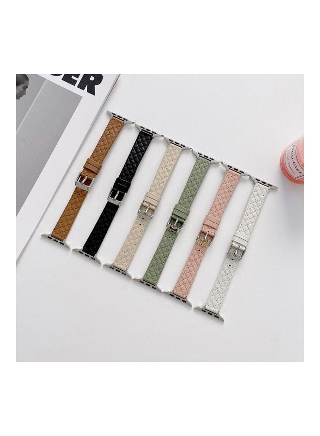 HuHa Replacement Strap Watchband For Apple Watch Series 7 45mm/6&SE&5&4 44mm/3&2&1 42mm Brown - Image 5