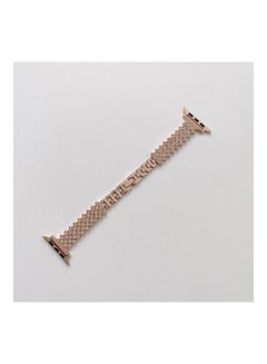 HuHa Diamond Metal Replacement Wrist Strap with Protective Case For Apple Watch Series 3/2/1 38mm Rose Gold  - Image 2
