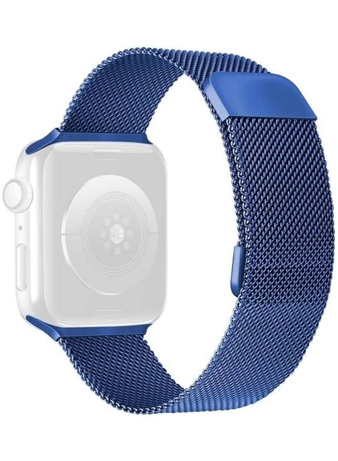 HuHa Adjustable Dual Section Milan Replacement Watchband For Apple Watch Series 7/6/SE/5/4/3/2/1 41/40/38mm Blue  - Image 1