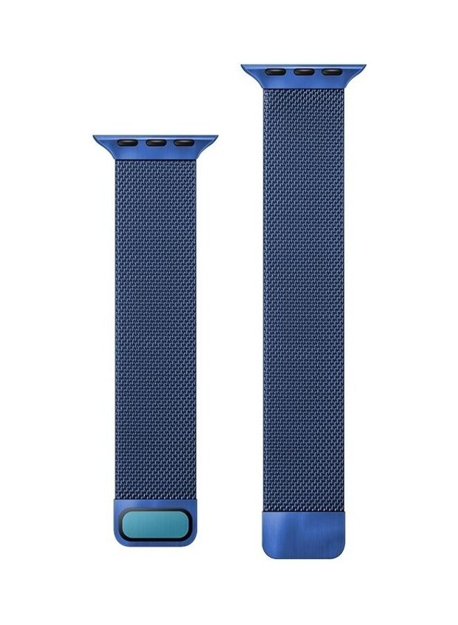 HuHa Adjustable Dual Section Milan Replacement Watchband For Apple Watch Series 7/6/SE/5/4/3/2/1 41/40/38mm Blue  - Image 2
