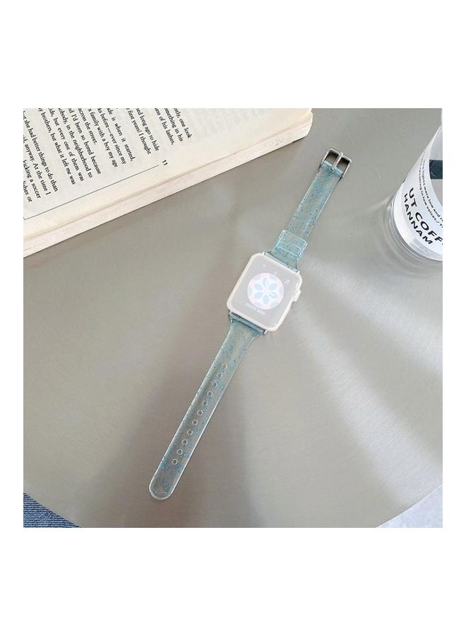 HuHa Ethnic Replacement Watchband for Apple Watch Series 1/2/3/4/5/6/7/SE 42/44/45mm Blue - Image 1