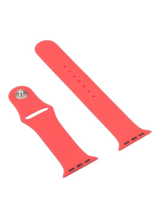 HuHa Silicone Replacement Strap with Protective Case For Apple Watch Series 3/2/1 42mm Red - Image 3