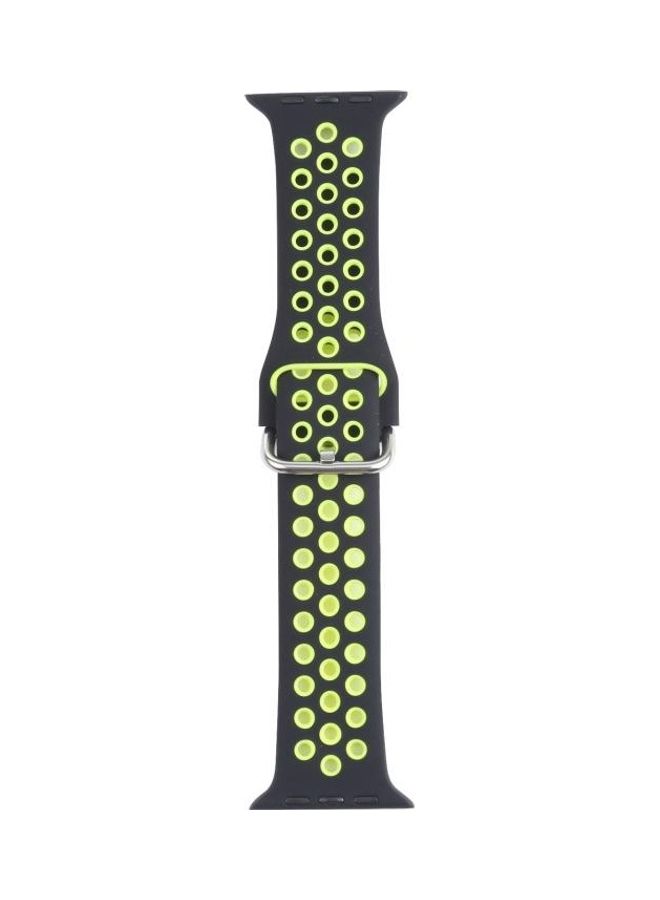 HuHa Replacement Watchband For Apple Watch Series 7 41mm/6 & SE & 5 & 4 40mm/3 & 2 & 1 38mm Blue/Yellow - Image 1