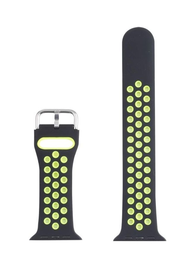 HuHa Replacement Watchband For Apple Watch Series 7 41mm/6 & SE & 5 & 4 40mm/3 & 2 & 1 38mm Blue/Yellow - Image 3