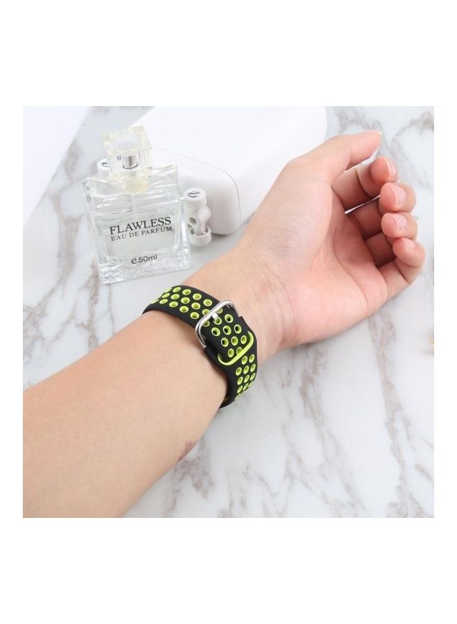 HuHa Replacement Watchband For Apple Watch Series 7 41mm/6 & SE & 5 & 4 40mm/3 & 2 & 1 38mm Blue/Yellow - Image 5