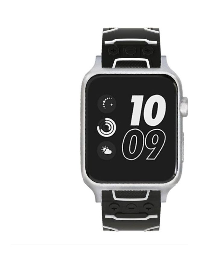 HuHa Fashion Electrocardiogram Pattern Watch Strap For Apple Watch Series 3 & 2 & 1 38mm Black/White - Image 3