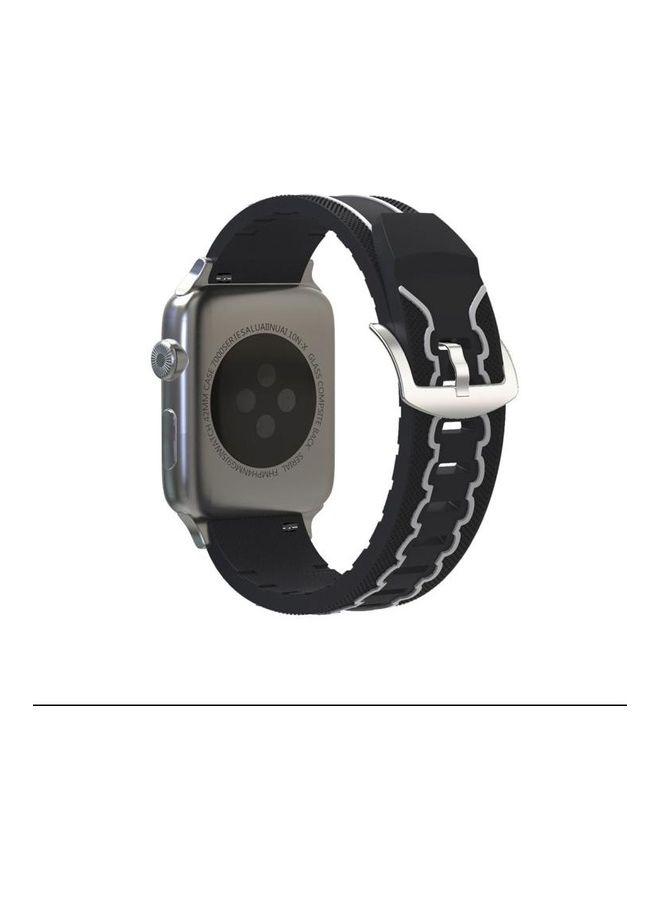 HuHa Fashion Electrocardiogram Pattern Watch Strap For Apple Watch Series 3 & 2 & 1 38mm Black/White - Image 4