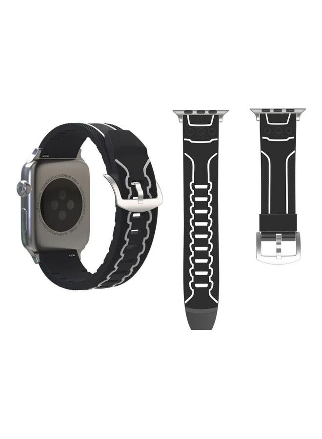 HuHa Fashion Electrocardiogram Pattern Watch Strap For Apple Watch Series 3 & 2 & 1 38mm Black/White - Image 1