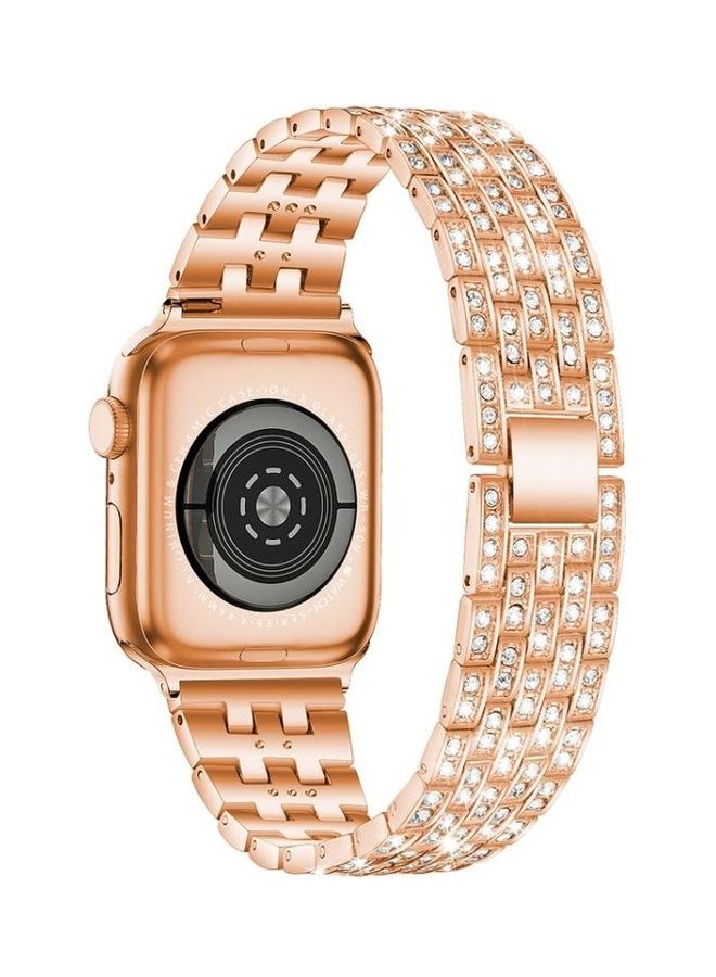 HuHa Ethnic Replacement Watchband For Apple Watch Series 1/2/3/4/5/6/7/SE 38/40/41mm Rose Gold  - Image 5