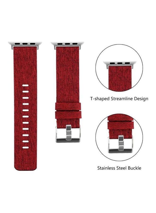 HuHa Ethnic Replacement Watchband For Apple Watch Series 1/2/3/4/5/6/7/SE 38/40/41mm Red - Image 3