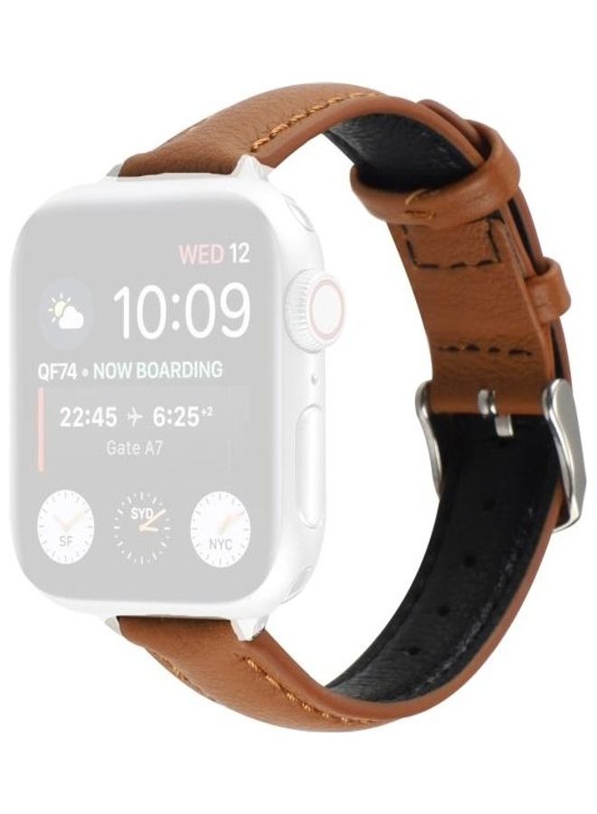 HuHa - Replacement Watchband For Apple Watch Series 7 45mm/6 & SE & 5 & 4 44mm/3 & 2 & 1 42mm Brown - Image 1