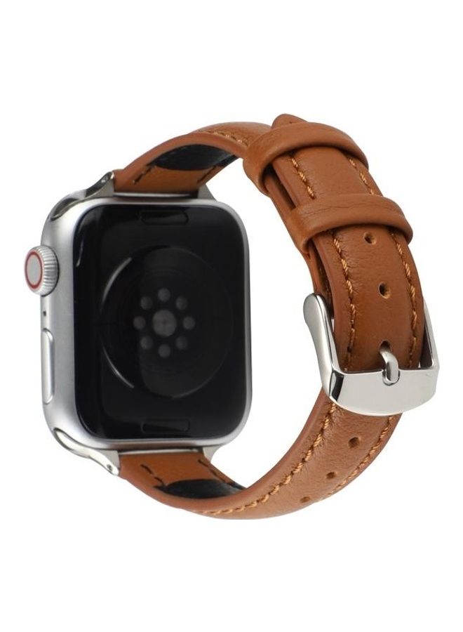 HuHa - Replacement Watchband For Apple Watch Series 7 45mm/6 & SE & 5 & 4 44mm/3 & 2 & 1 42mm Brown - Image 1