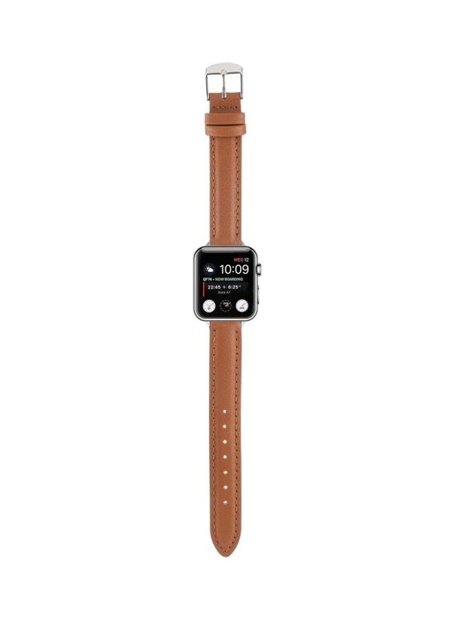 HuHa - Replacement Watchband For Apple Watch Series 7 45mm/6 & SE & 5 & 4 44mm/3 & 2 & 1 42mm Brown - Image 1
