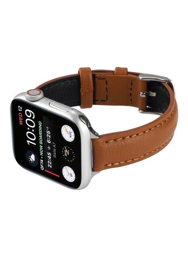 HuHa - Replacement Watchband For Apple Watch Series 7 45mm/6 & SE & 5 & 4 44mm/3 & 2 & 1 42mm Brown - Image 1