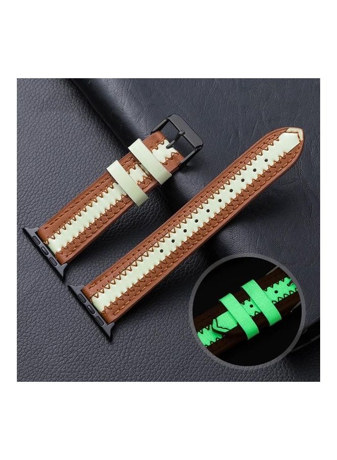 HuHa Replacement Strap Watchband For Apple Watch Series 7 45mm/6 & SE & 5 & 4 44mm/3 & 2 & 1 42mm Brown  - Image 1