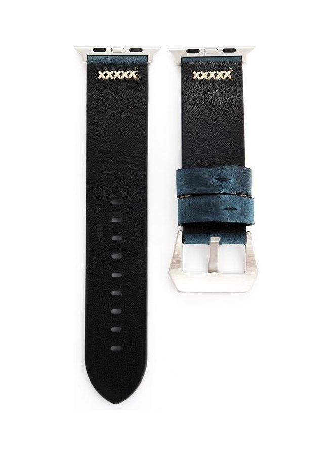 Retro XX Line Pattern Wrist Watchband For Apple Watch Series 3 & 2 & 1 38mm Blue