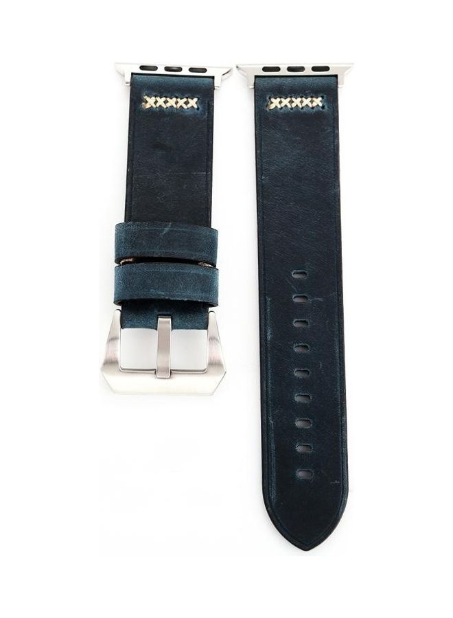 Retro XX Line Pattern Wrist Watchband For Apple Watch Series 3 & 2 & 1 38mm Blue