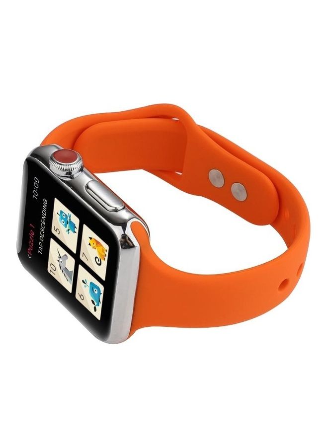 HuHa Thin Silicone Double Buckle Replacement Wrist Strap For Apple Watch Series 7/6/5/4/3/2/1/SE 38/40/41mm Orange - Image 5